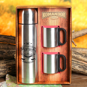 Набор «Настоящий мужчина»: термос 750 мл, кружка 200 мл, 2 шт., время сохранения тепла 24 ч Набор «Настоящий мужчина»: термос 750 мл, кружка 200 мл, 2 шт., время сохранения тепла 24 ч