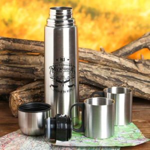 Набор «Настоящий мужчина»: термос 750 мл, кружка 200 мл, 2 шт., время сохранения тепла 24 ч Набор «Настоящий мужчина»: термос 750 мл, кружка 200 мл, 2 шт., время сохранения тепла 24 ч