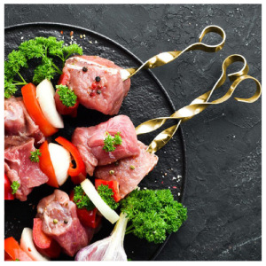 Набор плоских шампуров BOYSCOUT, 60 см, 6 шт в блистере, цвет золото Набор плоских шампуров BOYSCOUT, 60 см, 6 шт в блистере, цвет золото