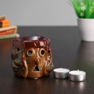 Набор подарочный 1+3, подсвечник керамический "Пень" 8*11*9 см, 3 чайные свечи Набор подарочный 1+3, подсвечник керамический "Пень" 8*11*9 см, 3 чайные свечи