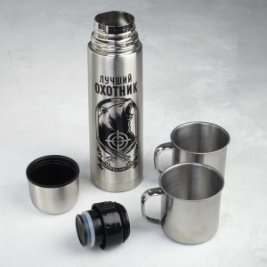 Набор посуды «Лучший охотник в мире»: термос 0.5 л, тарелка 300 мл, 2 шт., кружка 200 мл, 2 шт., мультитул 2 шт. Набор посуды «Лучший охотник в мире»: термос 0.5 л, тарелка 300 мл, 2 шт., кружка 200 мл, 2 шт., мультитул 2 шт.