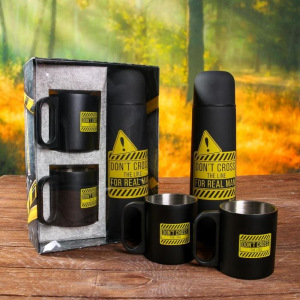 Набор "For real man", термос 500 мл, кружка 2 шт Набор "For real man", термос 500 мл, кружка 2 шт