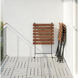 Набор садовой мебели, 3 предмета: стол, 2 стула, черный / светло-коричневая морилка Набор садовой мебели, 3 предмета: стол, 2 стула, черный / светло-коричневая морилка