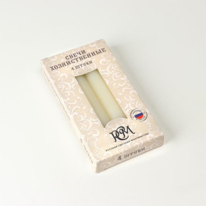 Набор свечей хозяйственных, высота 15,5 см, 4 шт Набор свечей хозяйственных, высота 15,5 см, 4 шт