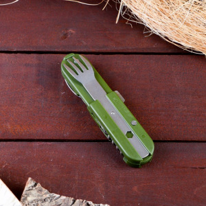 Набор туриста 5в1 в чехле: штопор, открывалка, нож, ложка, вилка Набор туриста 5в1 в чехле: штопор, открывалка, нож, ложка, вилка