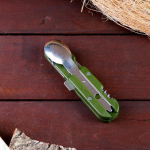 Набор туриста 5в1 в чехле: штопор, открывалка, нож, ложка, вилка Набор туриста 5в1 в чехле: штопор, открывалка, нож, ложка, вилка