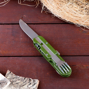 Набор туриста 5в1 в чехле: штопор, открывалка, нож, ложка, вилка Набор туриста 5в1 в чехле: штопор, открывалка, нож, ложка, вилка