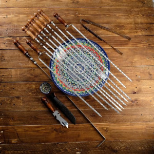 Набор узбекских шампуров "Маргилан" 14 предметов Набор узбекских шампуров "Маргилан" 14 предметов