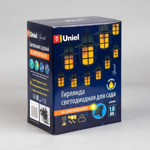 НИТЬ, уличная на солнечной батарее с насад. Uniel "Фонарики", LED-72, эффект пламени, IP44 НИТЬ, уличная на солнечной батарее с насад. Uniel "Фонарики", LED-72, эффект пламени, IP44