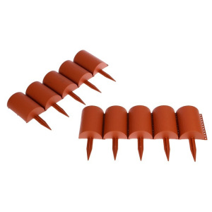 Ограждение декоративное, 24 × 100 см, 10 секций, пластик, терракотовое, «Брёвнышко» Ограждение декоративное, 24 × 100 см, 10 секций, пластик, терракотовое, «Брёвнышко»