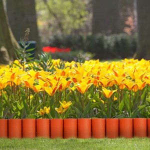 Ограждение декоративное, 24 × 100 см, 10 секций, пластик, терракотовое, «Брёвнышко» Ограждение декоративное, 24 × 100 см, 10 секций, пластик, терракотовое, «Брёвнышко»