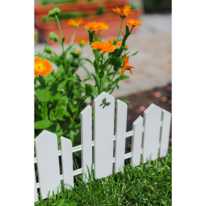 Ограждение декоративное, 25 × 170 см, 5 секций, пластик, белое, «Чудный сад» Ограждение декоративное, 25 × 170 см, 5 секций, пластик, белое, «Чудный сад»