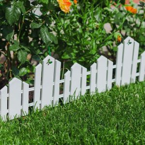 Ограждение декоративное, 25 × 170 см, 5 секций, пластик, белое, «Чудный сад» Ограждение декоративное, 25 × 170 см, 5 секций, пластик, белое, «Чудный сад»