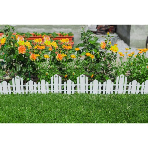 Ограждение декоративное, 25 × 170 см, 5 секций, пластик, белое, «Чудный сад» Ограждение декоративное, 25 × 170 см, 5 секций, пластик, белое, «Чудный сад»