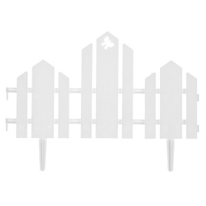 Ограждение декоративное, 25 × 170 см, 5 секций, пластик, белое, «Чудный сад» Ограждение декоративное, 25 × 170 см, 5 секций, пластик, белое, «Чудный сад»