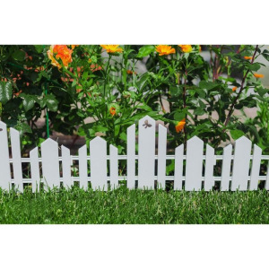 Ограждение декоративное, 25 × 170 см, 5 секций, пластик, белое, «Чудный сад» Ограждение декоративное, 25 × 170 см, 5 секций, пластик, белое, «Чудный сад»