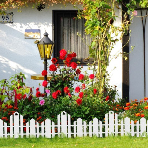 Ограждение декоративное, 25 × 170 см, 5 секций, пластик, белое, «Чудный сад» Ограждение декоративное, 25 × 170 см, 5 секций, пластик, белое, «Чудный сад»