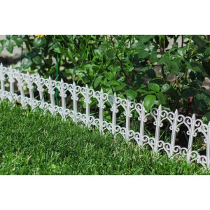 Ограждение декоративное, 25 × 180 см, 5 секций, пластик, белое, «Классика» Ограждение декоративное, 25 × 180 см, 5 секций, пластик, белое, «Классика»