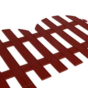 Ограждение декоративное, 28 × 300 см, 7 секций, пластик, терракотовое Ограждение декоративное, 28 × 300 см, 7 секций, пластик, терракотовое