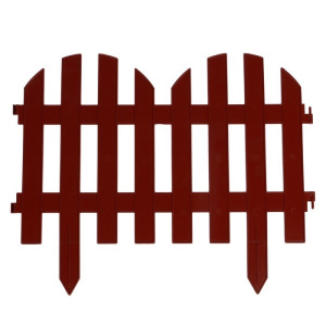 Ограждение декоративное, 28 × 300 см, 7 секций, пластик, терракотовое Ограждение декоративное, 28 × 300 см, 7 секций, пластик, терракотовое