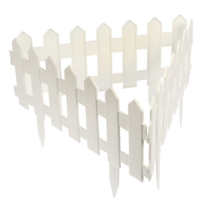 Ограждение декоративное, 30 × 196 см, 4 секции, пластик, белое, «Палисадник» Ограждение декоративное, 30 × 196 см, 4 секции, пластик, белое, «Палисадник»