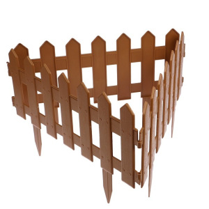Ограждение декоративное, 30 × 196 см, 4 секции, пластик, коричневое, «Палисадник» Ограждение декоративное, 30 × 196 см, 4 секции, пластик, коричневое, «Палисадник»