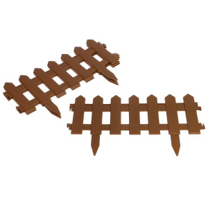 Ограждение декоративное, 30 × 196 см, 4 секции, пластик, коричневое, «Палисадник» Ограждение декоративное, 30 × 196 см, 4 секции, пластик, коричневое, «Палисадник»