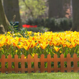 Ограждение декоративное, 30 × 196 см, 4 секции, пластик, коричневое, «Палисадник» Ограждение декоративное, 30 × 196 см, 4 секции, пластик, коричневое, «Палисадник»