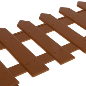 Ограждение декоративное, 30 × 196 см, 4 секции, пластик, коричневое, «Палисадник» Ограждение декоративное, 30 × 196 см, 4 секции, пластик, коричневое, «Палисадник»