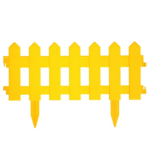 Ограждение декоративное, 30 × 196 см, 4 секции, пластик, жёлтое, «Палисадник» Ограждение декоративное, 30 × 196 см, 4 секции, пластик, жёлтое, «Палисадник»