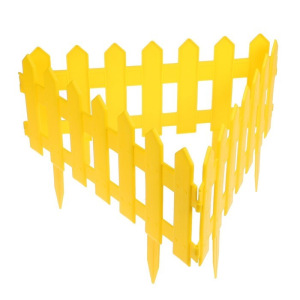 Ограждение декоративное, 30 × 196 см, 4 секции, пластик, жёлтое, «Палисадник» Ограждение декоративное, 30 × 196 см, 4 секции, пластик, жёлтое, «Палисадник»