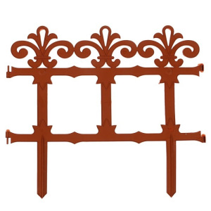 Ограждение декоративное, 33 × 267 см, 7 секций, пластик, терракотовое, «Роскошный сад» Ограждение декоративное, 33 × 267 см, 7 секций, пластик, терракотовое, «Роскошный сад»