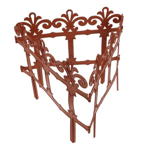 Ограждение декоративное, 33 × 267 см, 7 секций, пластик, терракотовое, «Роскошный сад» Ограждение декоративное, 33 × 267 см, 7 секций, пластик, терракотовое, «Роскошный сад»