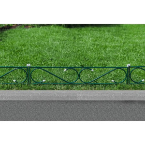 Ограждение декоративное, 37 × 410 см, 5 секций, с заглушками, металл, «Узкий» Ограждение декоративное, 37 × 410 см, 5 секций, с заглушками, металл, «Узкий»