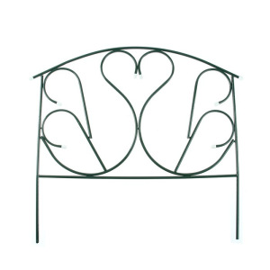 Ограждение декоративное, 69 × 410 см, 5 секций, с заглушками, металл, зелёное, «Лебедь» Ограждение декоративное, 69 × 410 см, 5 секций, с заглушками, металл, зелёное, «Лебедь»