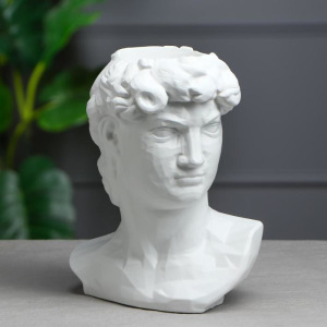 Органайзер-кашпо "Голова Давида", белый, 26 см Органайзер-кашпо "Голова Давида", белый, 26 см