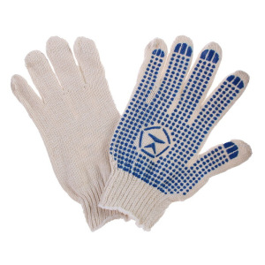 Перчатки, х/б, вязка 7 класс, 6 нитей, размер 9, с ПВХ точками, белые Перчатки, х/б, вязка 7 класс, 6 нитей, размер 9, с ПВХ точками, белые