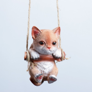 Подвесной декор "Котенок", 10х10х15см рыжий Подвесной декор "Котенок", 10х10х15см рыжий