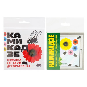 Приманка декоративная от мух "Камикадзе", 4 наклейки Приманка декоративная от мух "Камикадзе", 4 наклейки