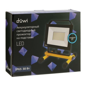 Прожектор светодиодный аккумуляторный Ritter, 30 Вт SMD, на подставке, 6600мАч, 2400Лм, IP65 Прожектор светодиодный аккумуляторный Ritter, 30 Вт SMD, на подставке, 6600мАч, 2400Лм, IP65