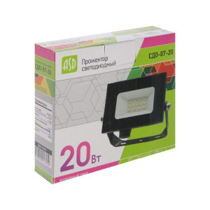 Прожектор светодиодный ASD СДО-7-20, 20 Вт, 230 В, 6500 К, 800 Лм, IP65 Прожектор светодиодный ASD СДО-7-20, 20 Вт, 230 В, 6500 К, 800 Лм, IP65