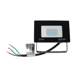 Прожектор светодиодный Gauss Elementary, 20 Вт, IP65, 6500 К, 1320 Лм, холодный белый Прожектор светодиодный Gauss Elementary, 20 Вт, IP65, 6500 К, 1320 Лм, холодный белый