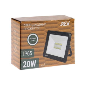 Прожектор светодиодный REV, 20 Вт, 4000 К, 1600 Лм, IP65 Прожектор светодиодный REV, 20 Вт, 4000 К, 1600 Лм, IP65