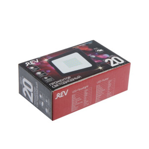 Прожектор светодиодный REV, 20 Вт, 4000 К, 1600 Лм, IP65 Прожектор светодиодный REV, 20 Вт, 4000 К, 1600 Лм, IP65