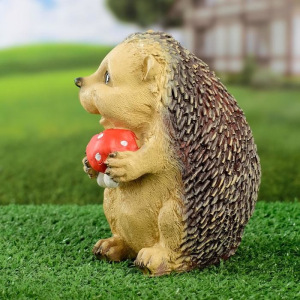 Садовая фигура "Ежик с грибами" 12х13х16см Садовая фигура "Ежик с грибами" 12х13х16см