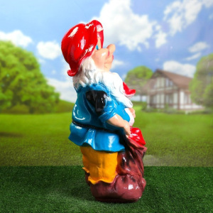 Садовая фигура "Гном с грибами" большой 70х32см Садовая фигура "Гном с грибами" большой 70х32см