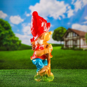 Садовая фигура "Гном с грибами средний", 55х24х21см, МИКС Садовая фигура "Гном с грибами средний", 55х24х21см, МИКС