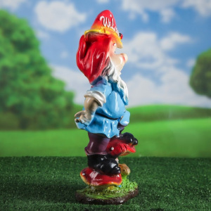 Садовая фигура "Гном с грибом Welcome", разноцветный, 41 см, микс Садовая фигура "Гном с грибом Welcome", разноцветный, 41 см, микс