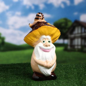 Садовая фигура "Гриб Старичок-боровичок", керамика, 35 см Садовая фигура "Гриб Старичок-боровичок", керамика, 35 см