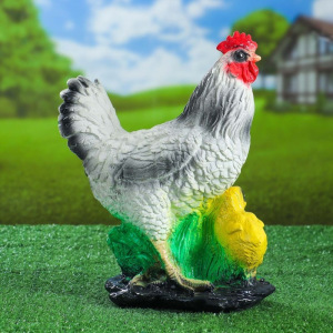 Садовая фигура "Курица", белый цвет, 32 см, микс Садовая фигура "Курица", белый цвет, 32 см, микс